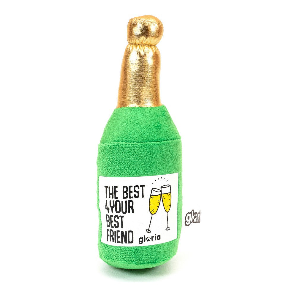 Plush Champagne Bottle Dog Toy